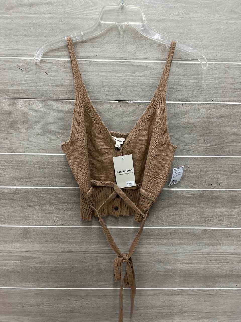ee:some Size L Brown Womens Tank Top