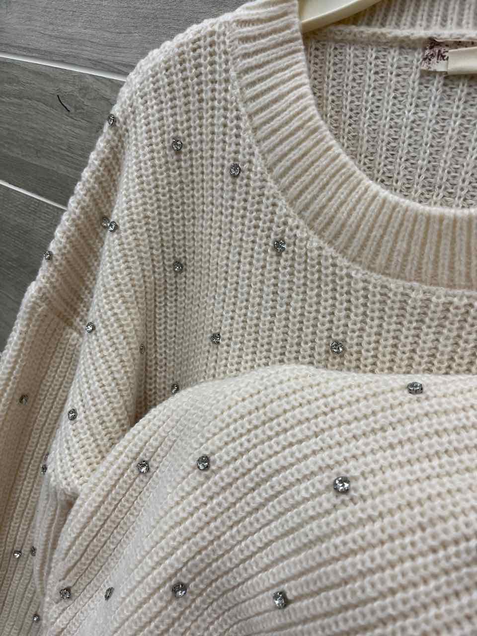 Hem & Thread Cream Womens Women Size L Sweater