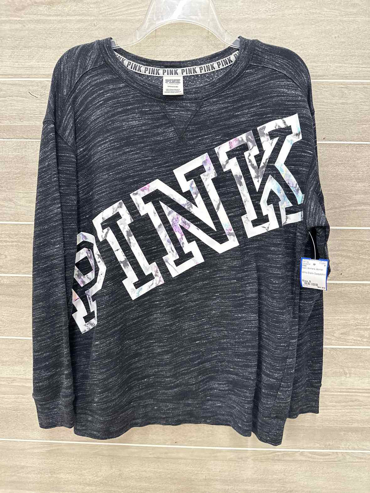 PINK Size S Black Womens Sweatshirt