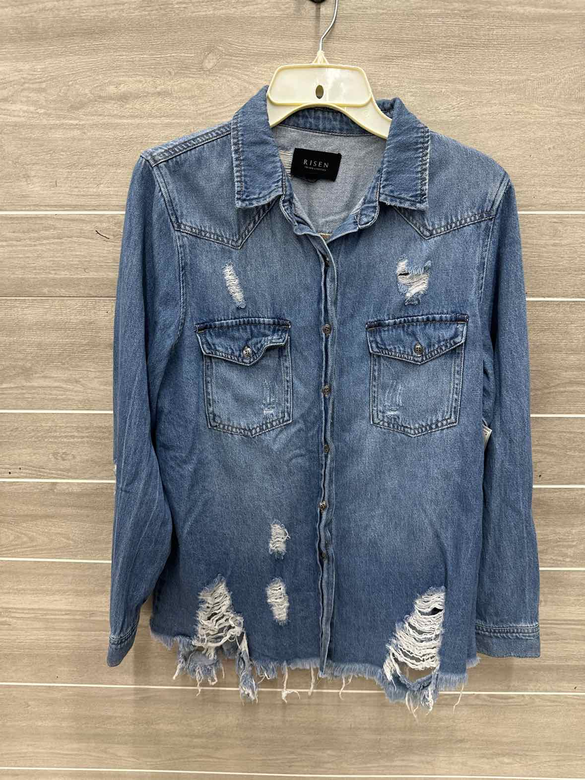 Risen Size M Blue Womens Shirt