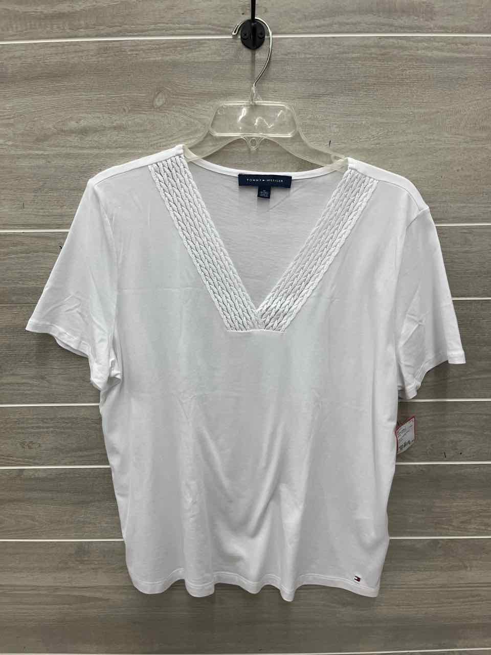Tommy Hilfiger Size XL White Womens Shirt