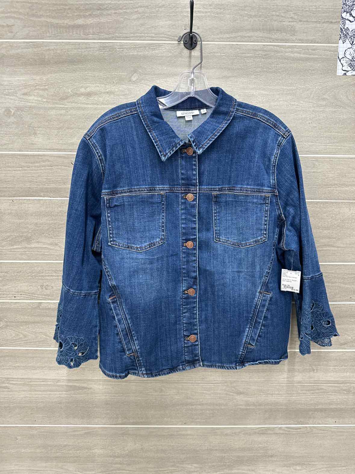 Chico's Blue Womens Women Size 16 Blazer