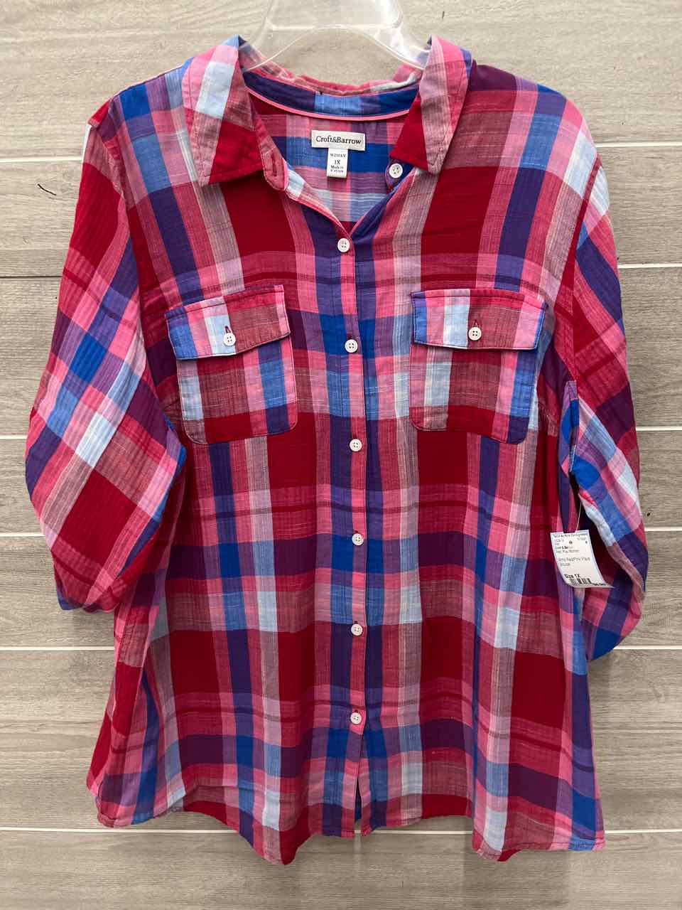 Croft & Barrow Size 1X Red Plus Shirt