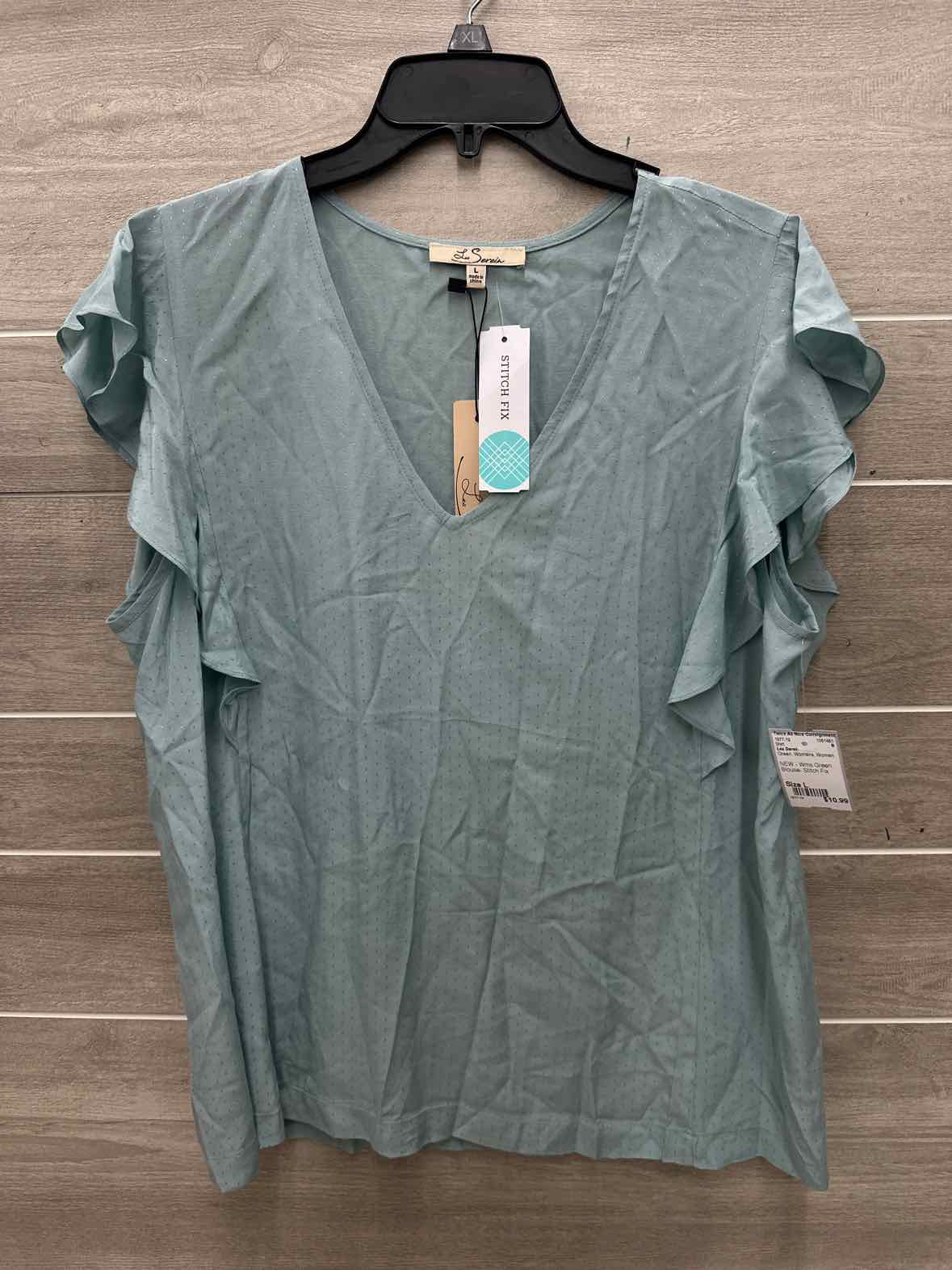 Les Serein Size L Green Womens Shirt