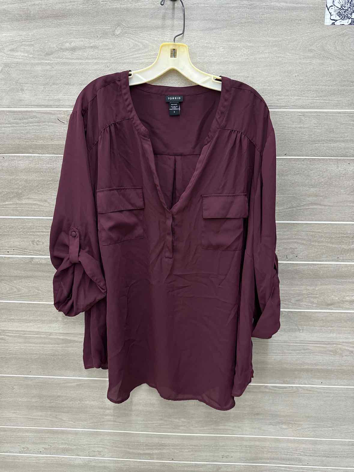 Torrid Size 4X Burgundy Plus Shirt