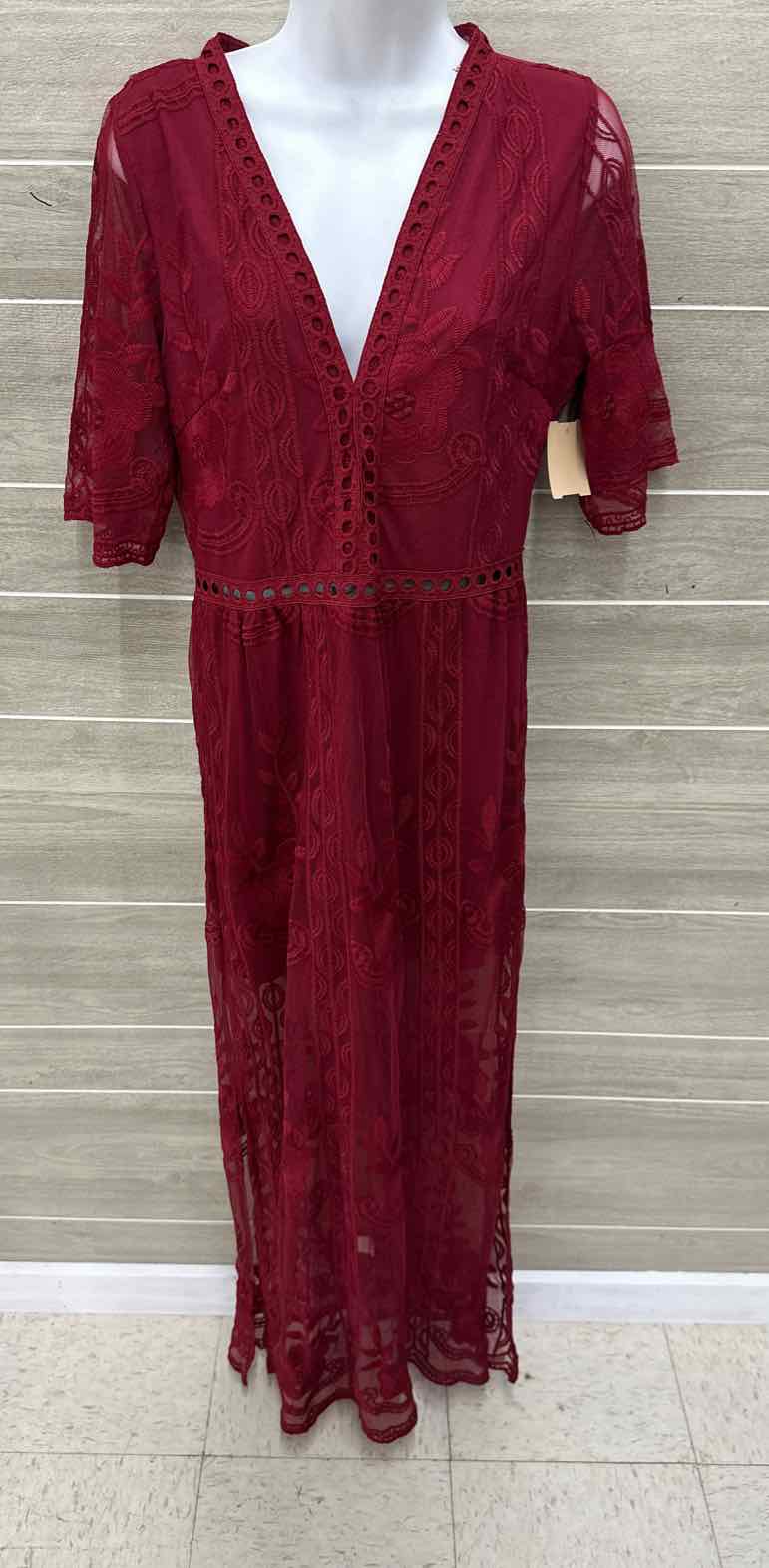 Burgundy Womens Size 6 Dress