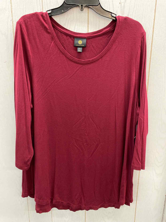 JM Collection Burgundy Womens Size XL Shirt