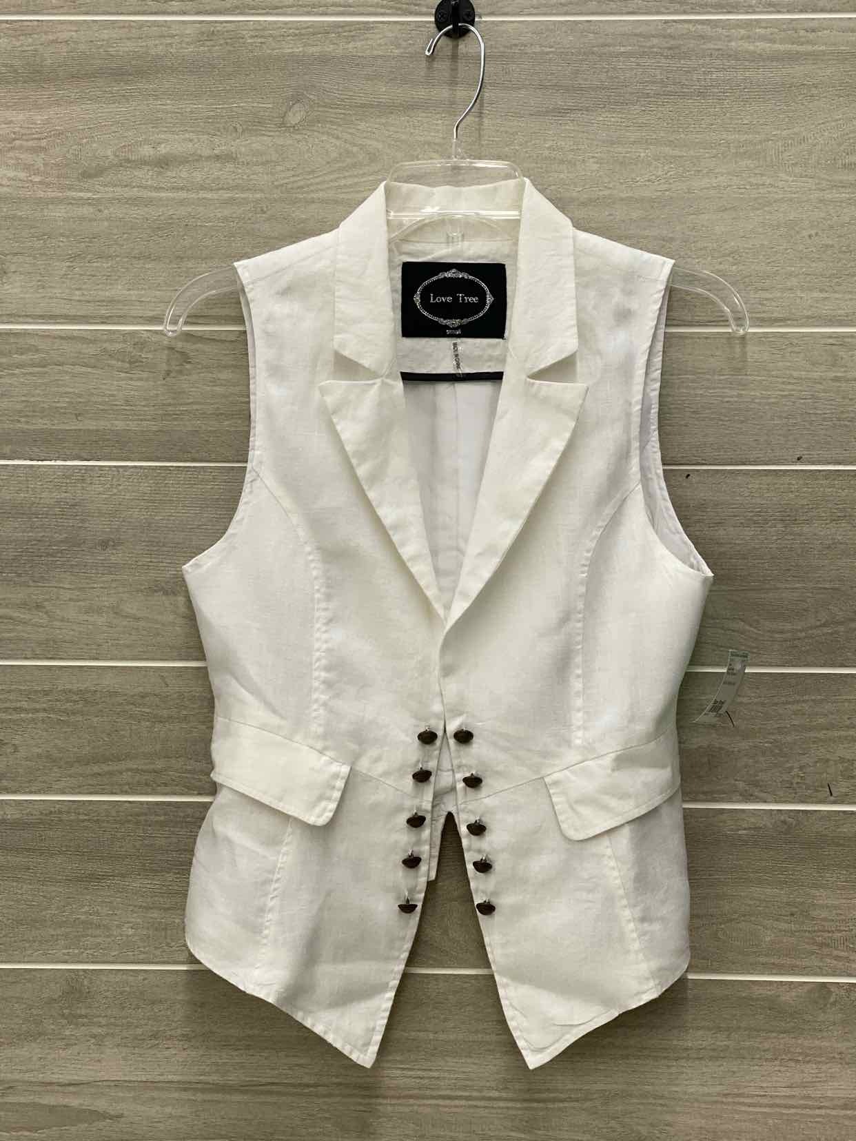 Love Tree White Womens Size Small Vest