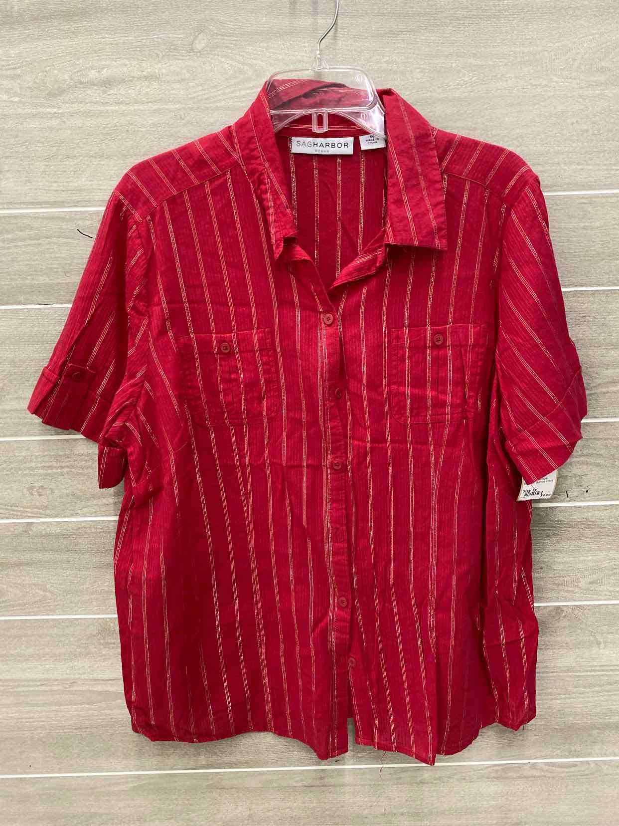 Sag Harbor Red Womens Size 1X Shirt