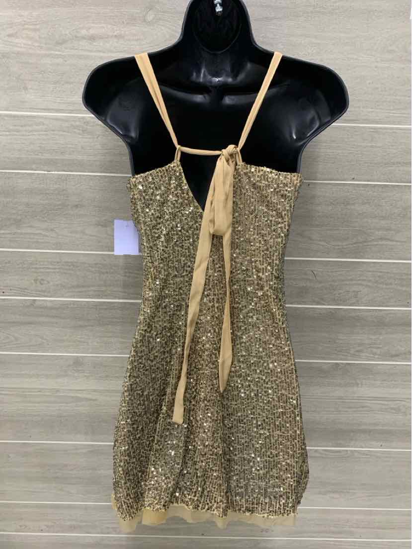 Free People Gold Womens Size Small Dress