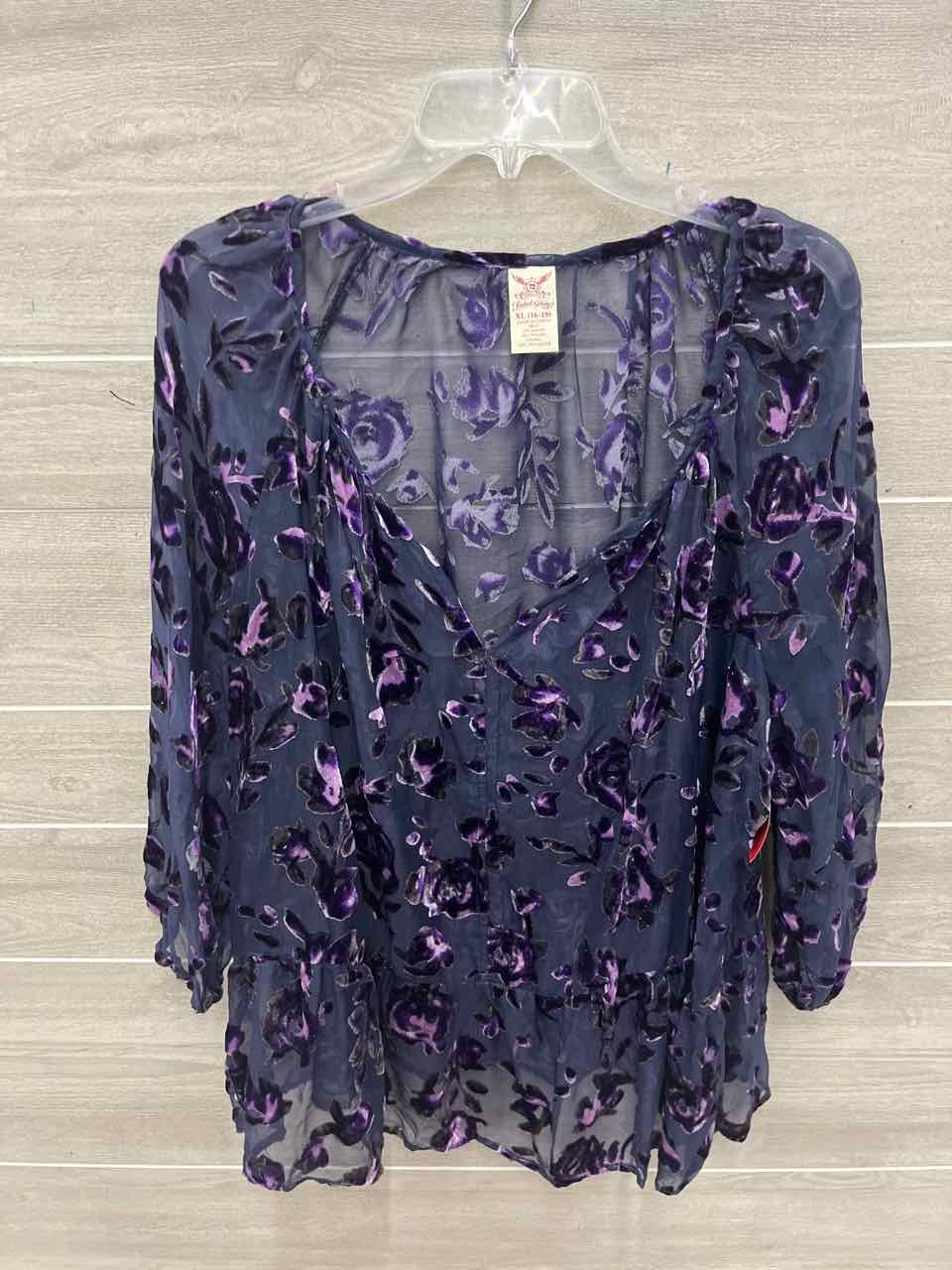 Faded Glory Size 16/18 Purple Plus Shirt