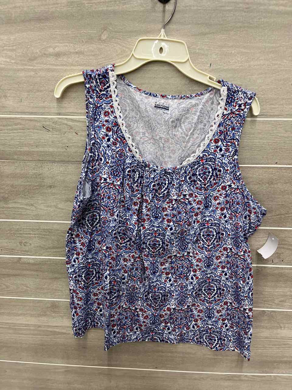 Basic Editions Size XL Blue Womens Tank Top