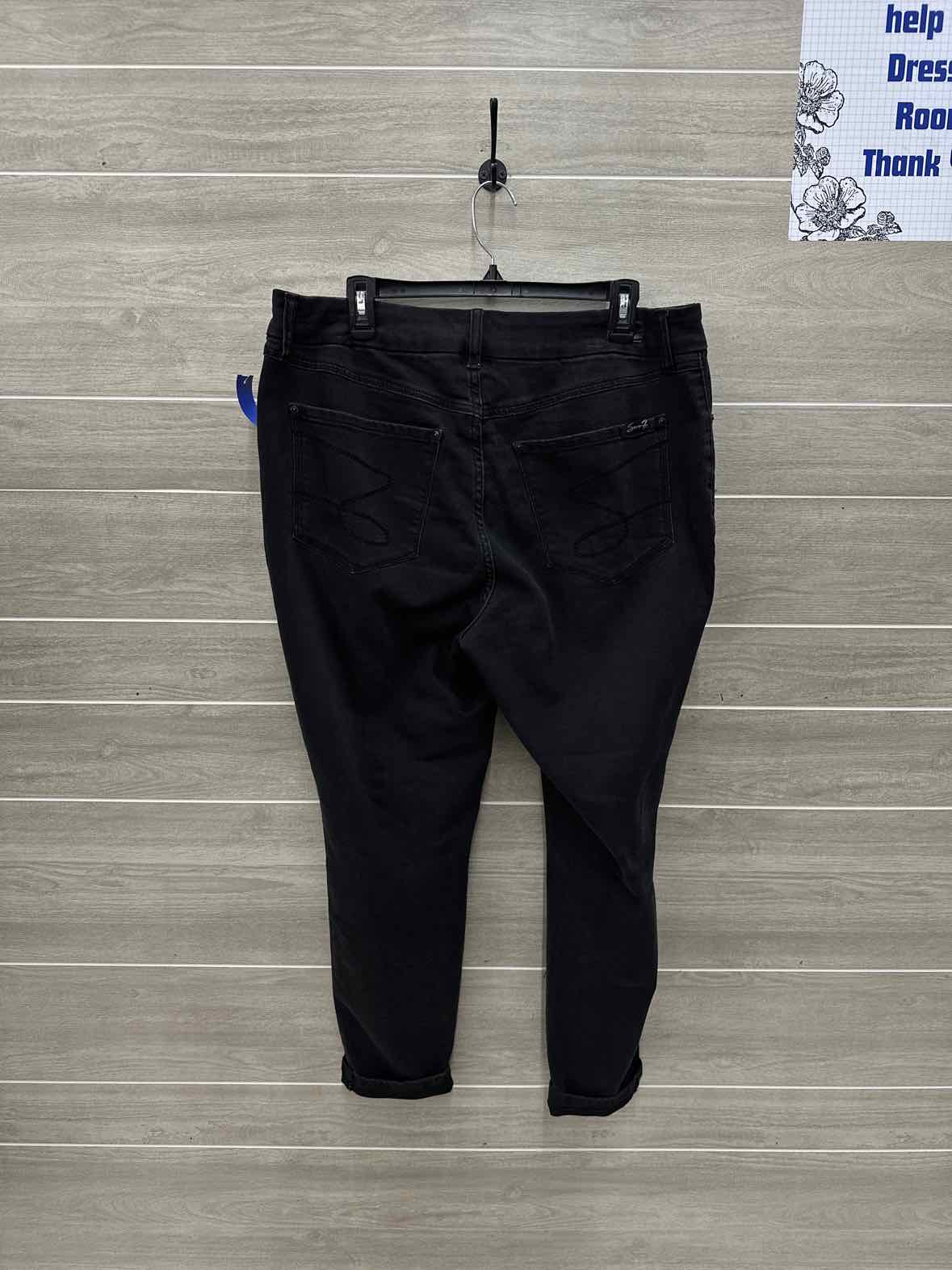 Seven7 Size 14W Black Womens Pants