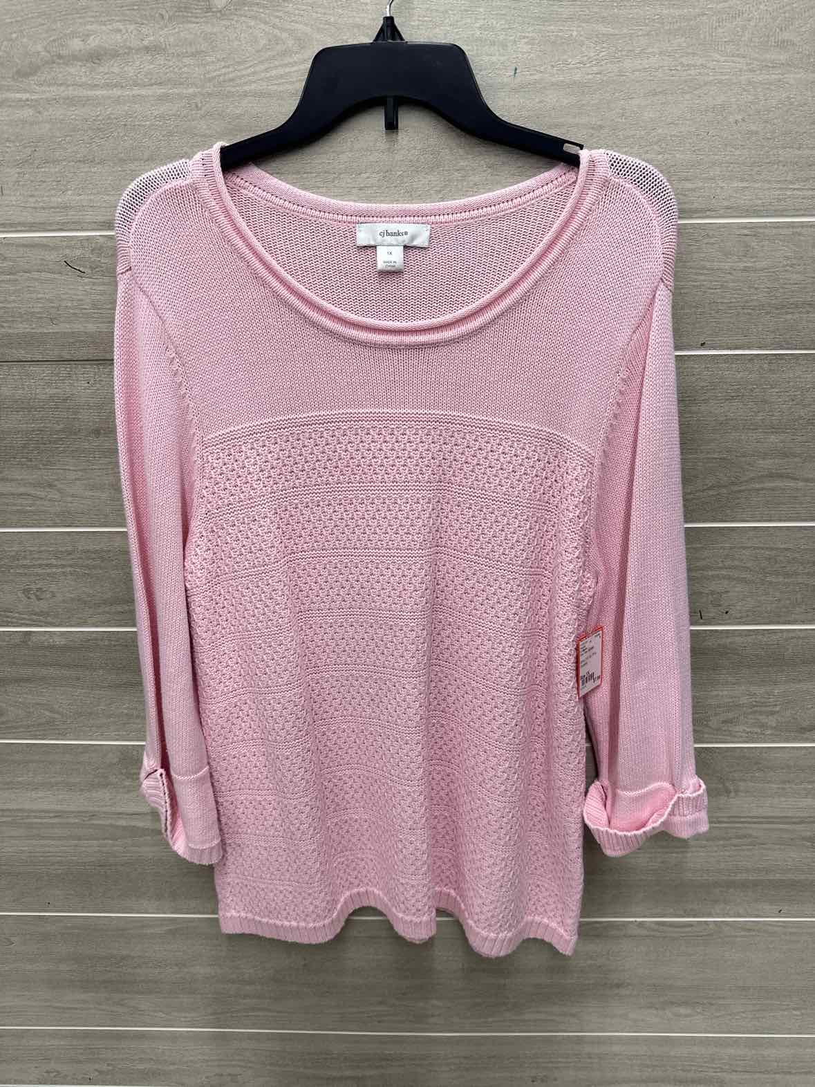 CJ Banks Size 1X Pink Plus Sweater