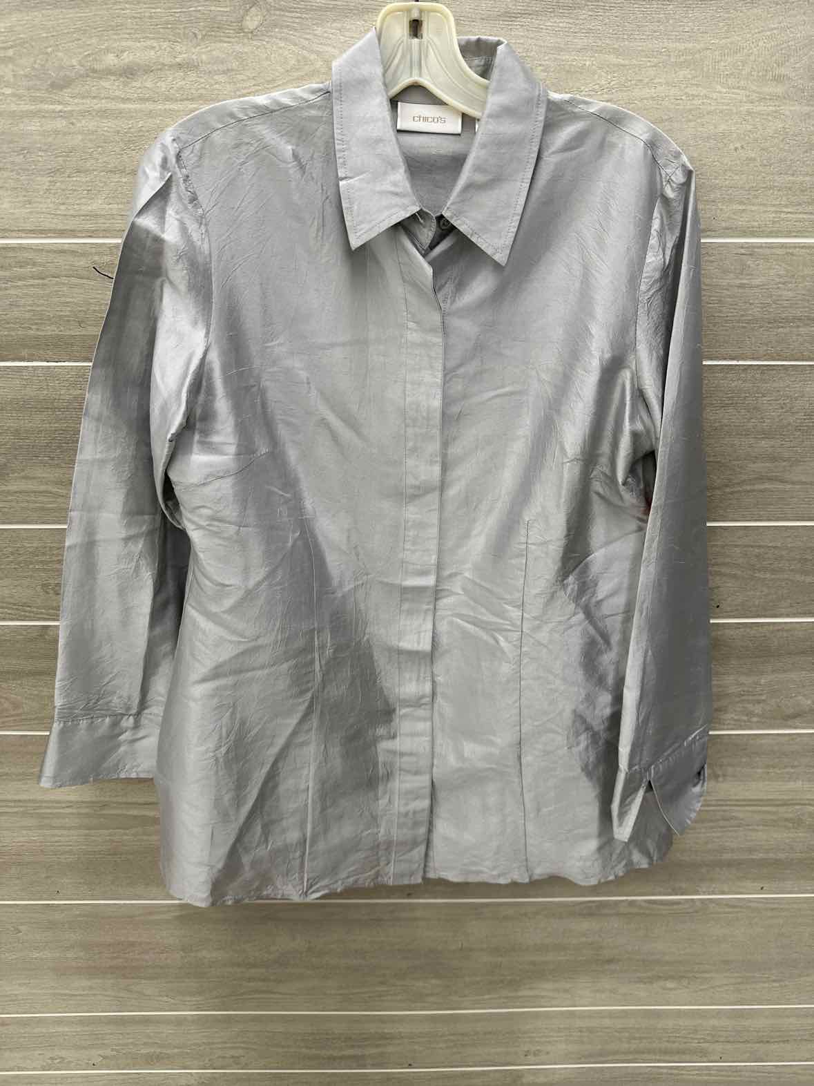 Chico's Silver Womens Women Size M Shirt