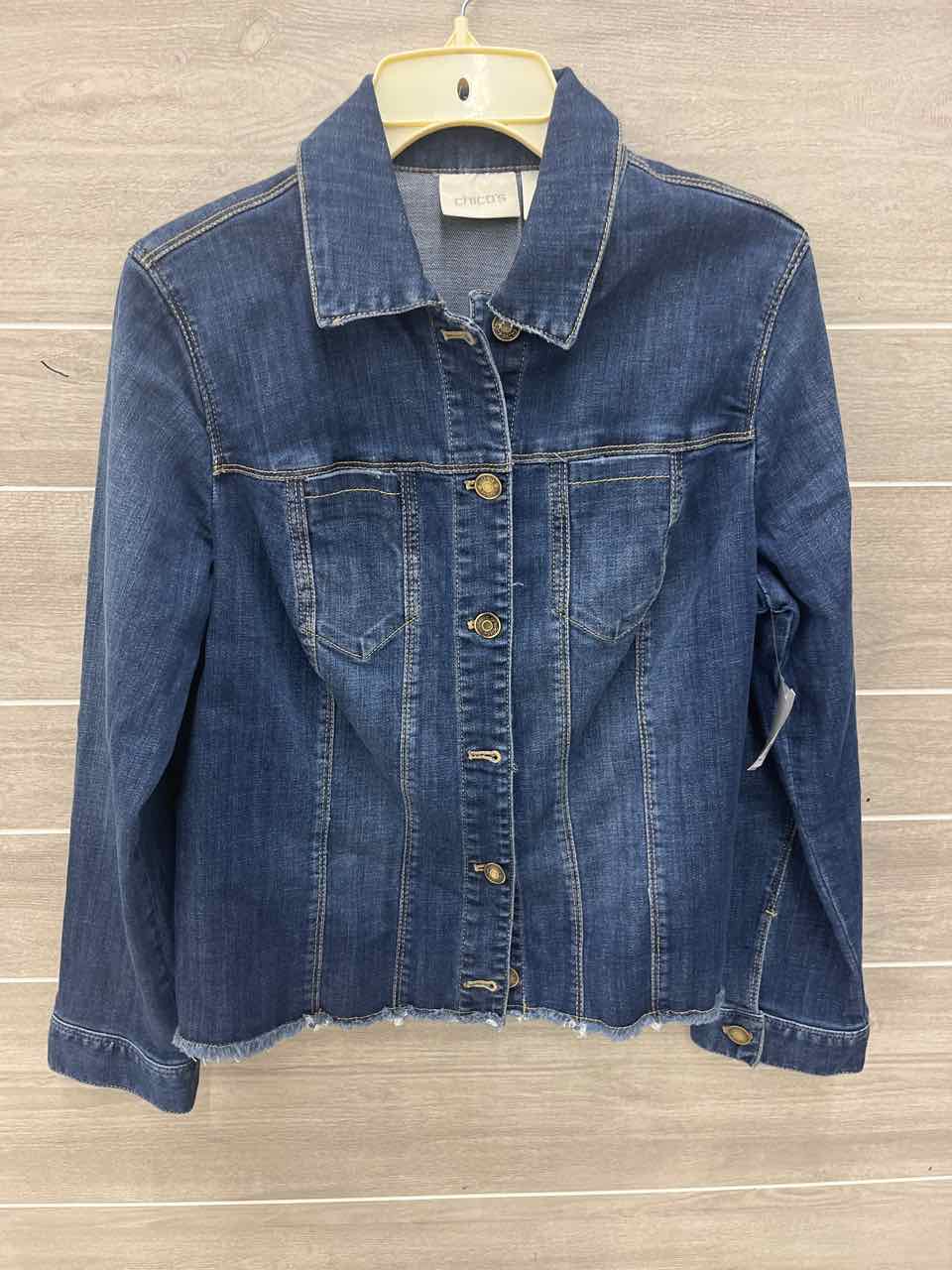Chico's Blue Womens Women Size 8/10 Blazer