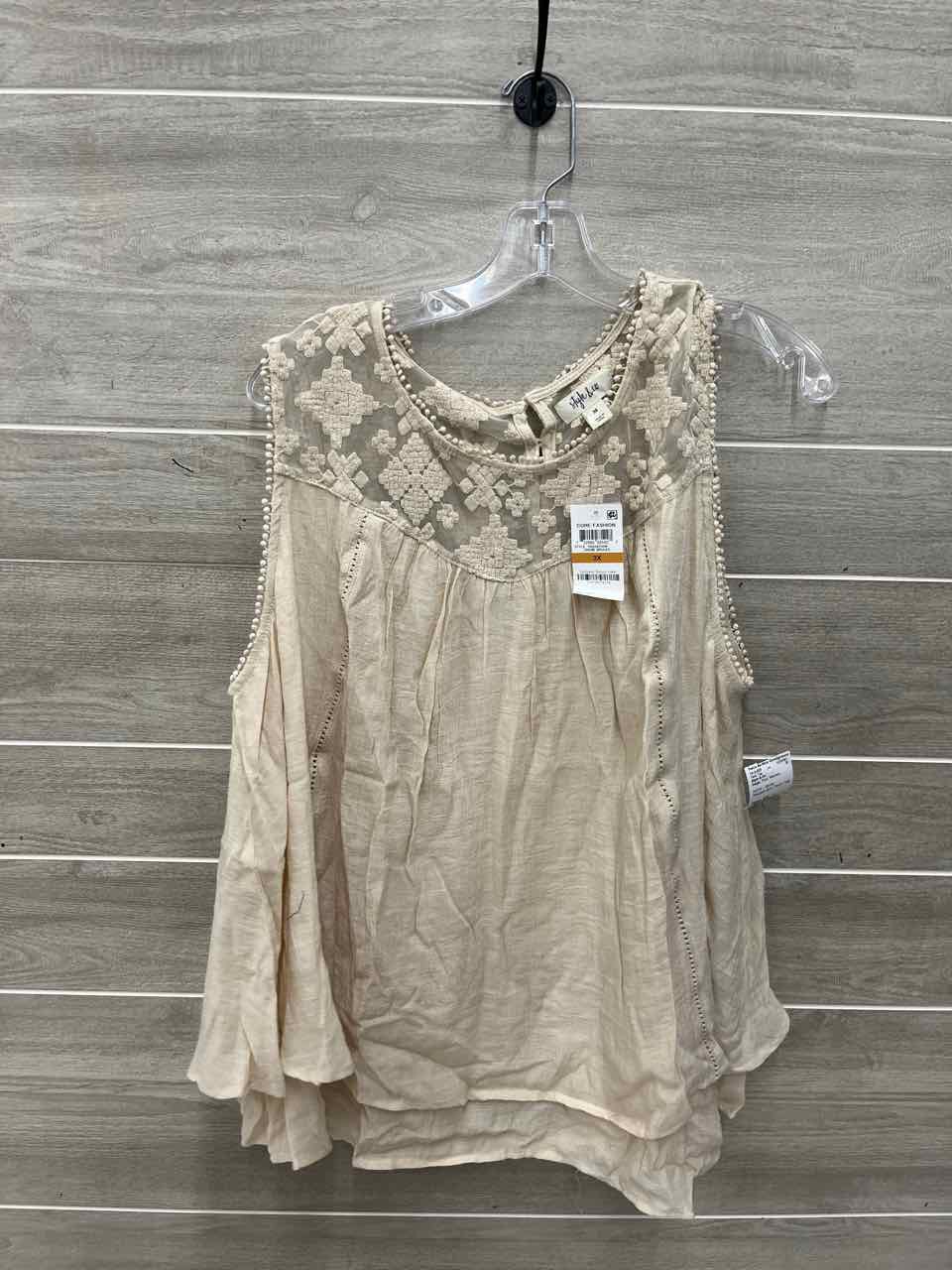 Style & Co Size 3X Beige Plus Tank Top