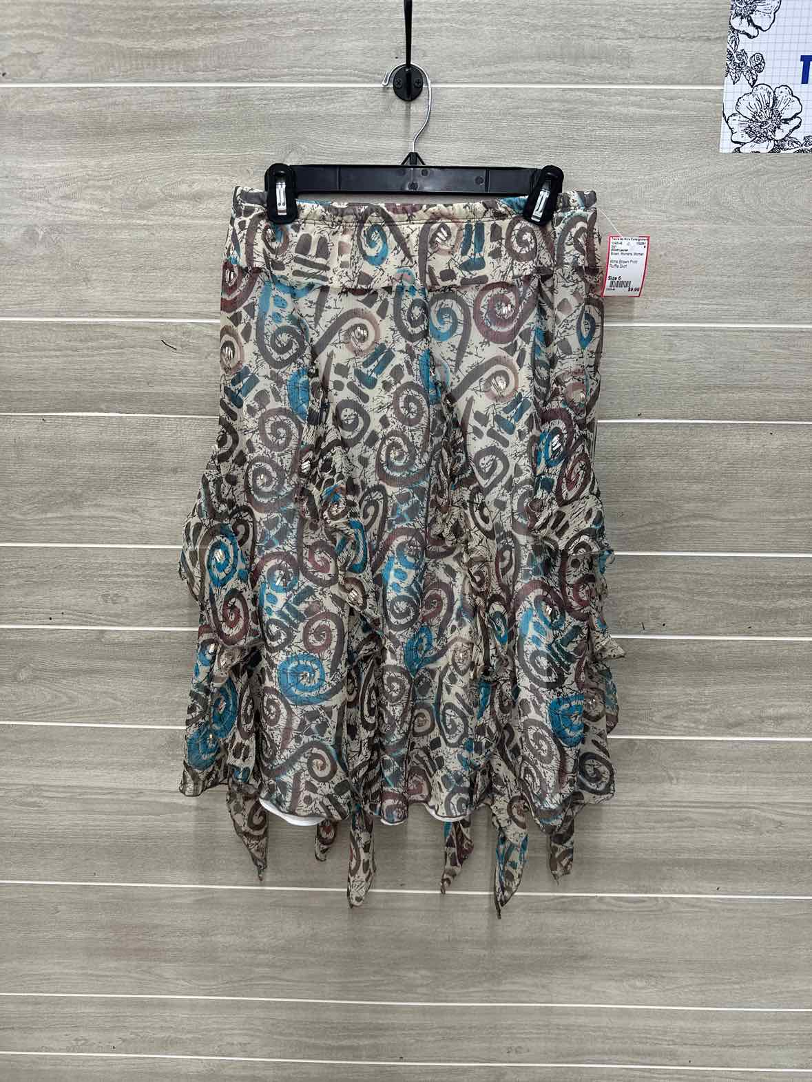 Elliott Lauren Brown Womens Women Size 6 Skirt