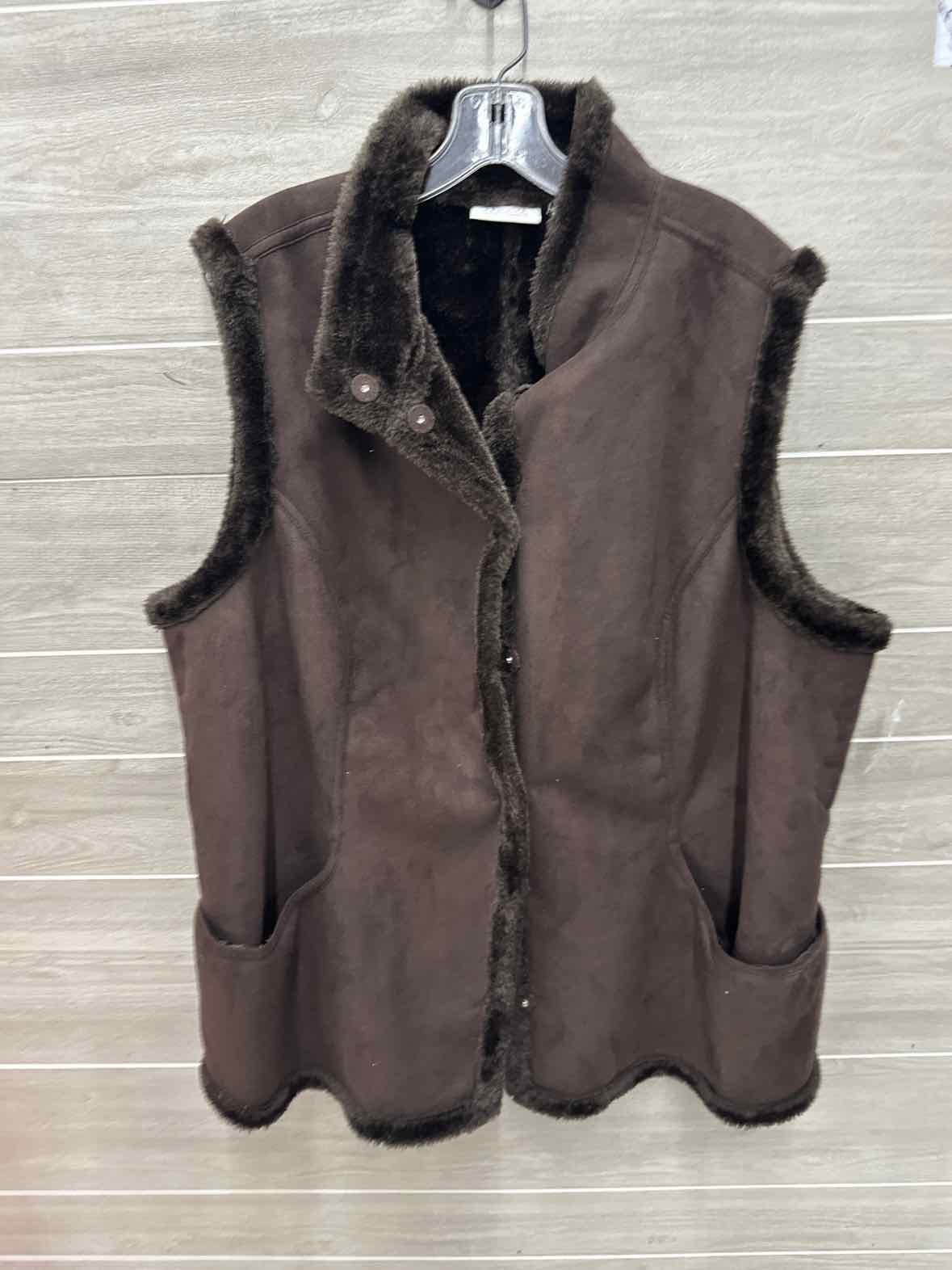 D & Co Size 2X Brown Womens Vest