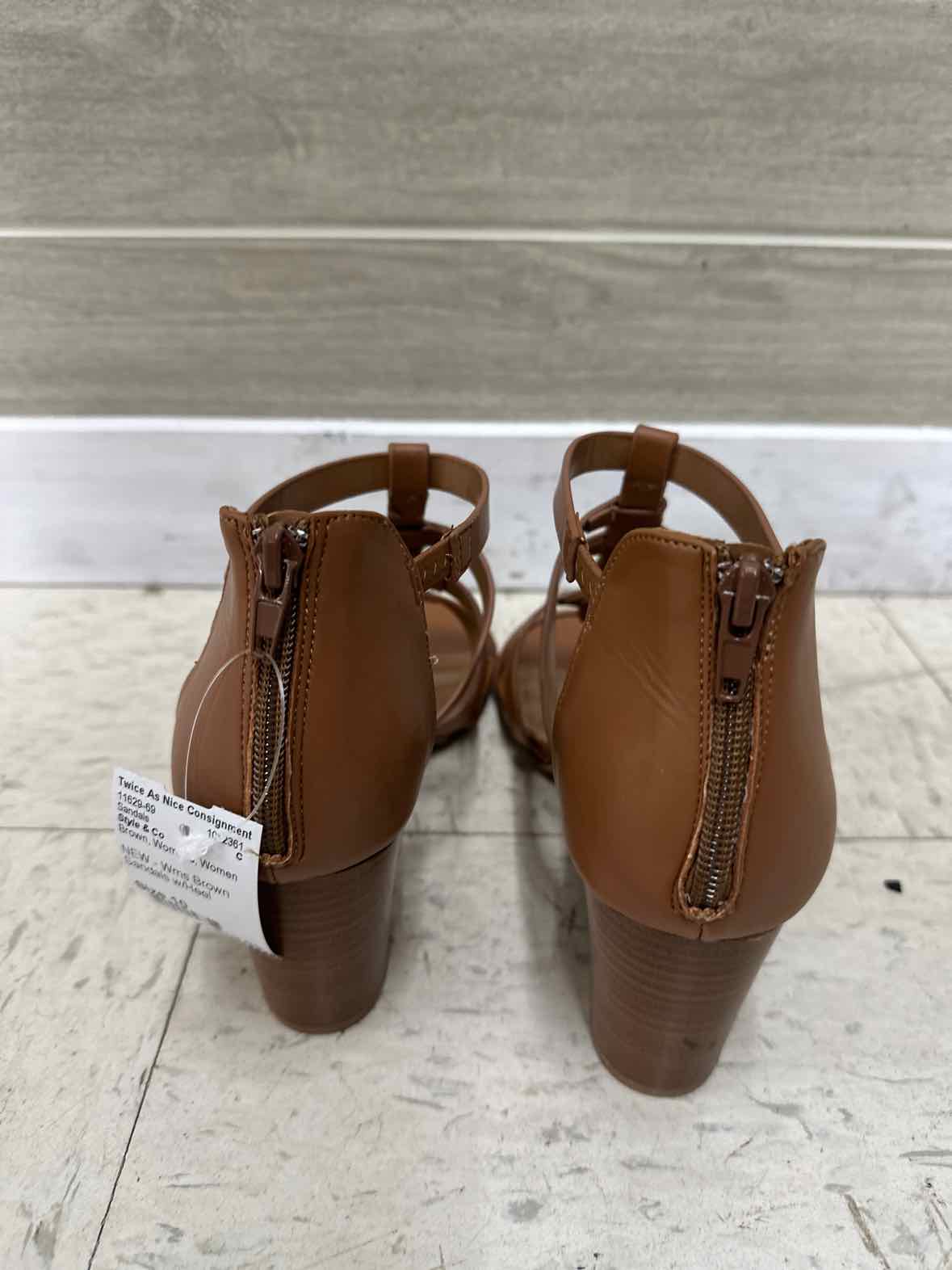 Style & Co US Shoe Size 10 Brown Womens Sandals