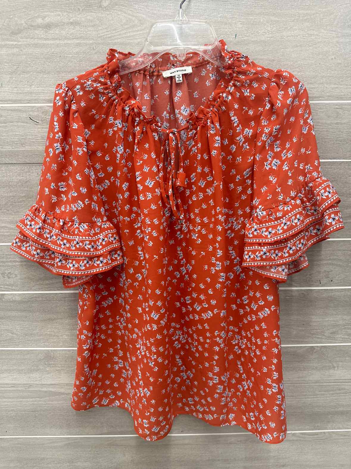 Max Studio Size 1X Orange Plus Shirt