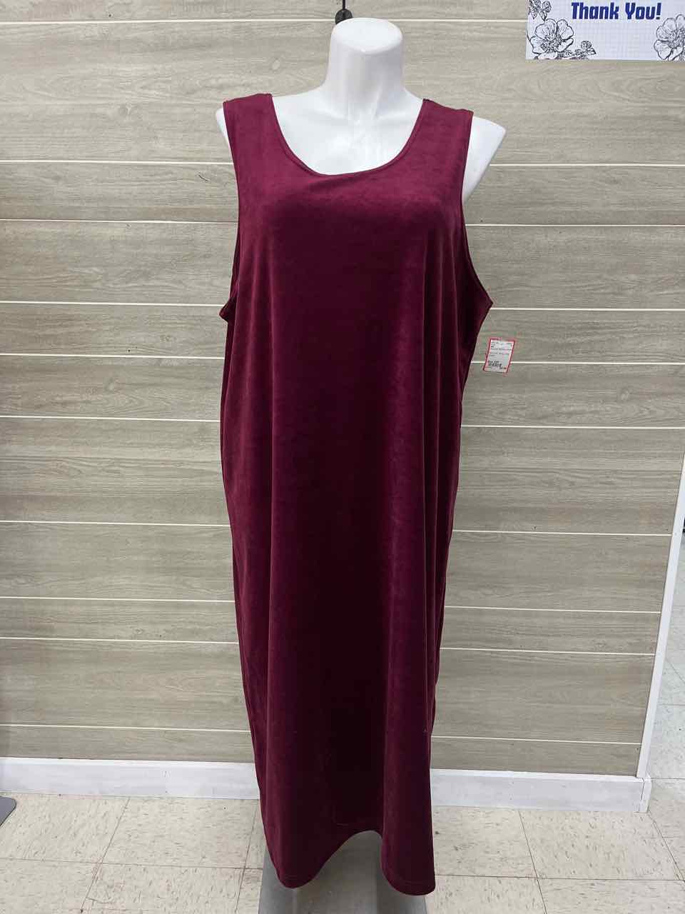 Blair Burgundy Womens Women Size 22P Dress