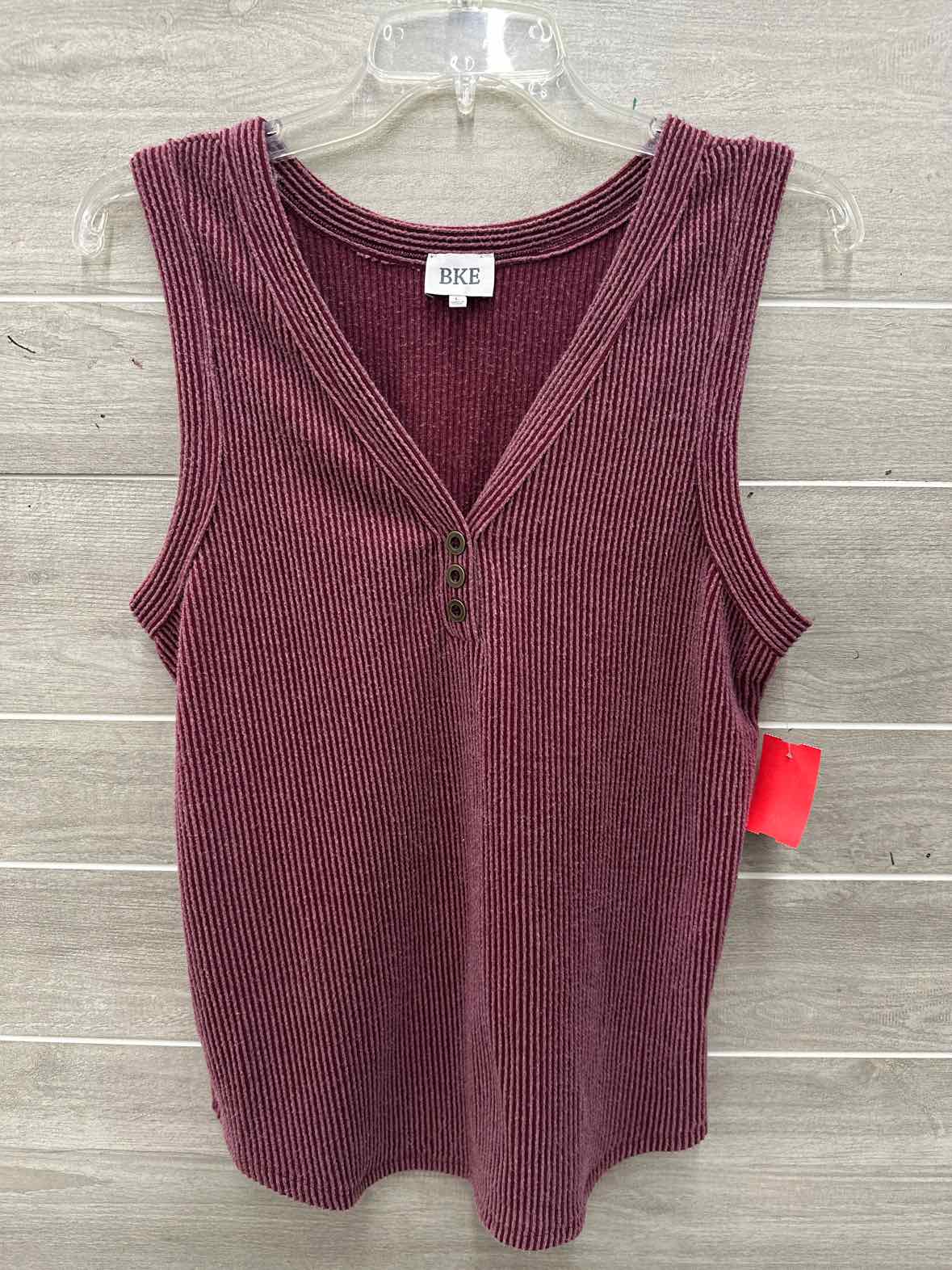 BKE Size L Burgundy Womens Tank Top