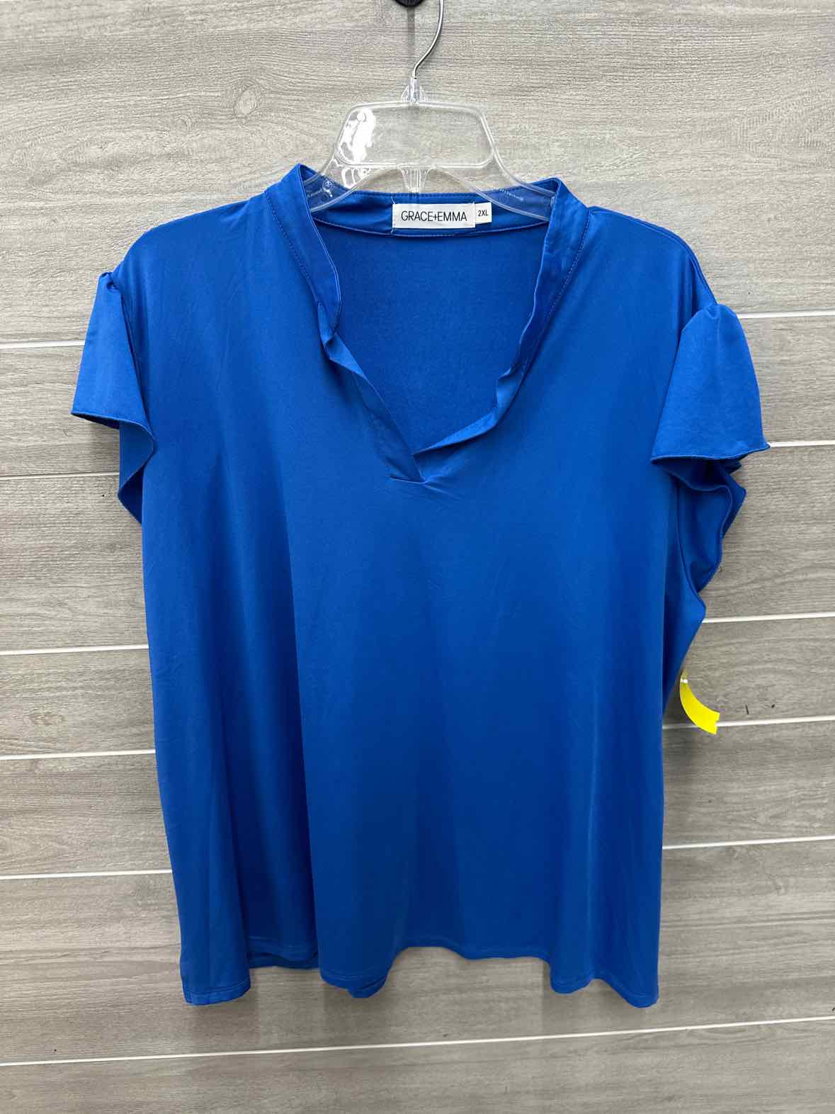 Grace + Emma Size 2X Blue Plus Shirt