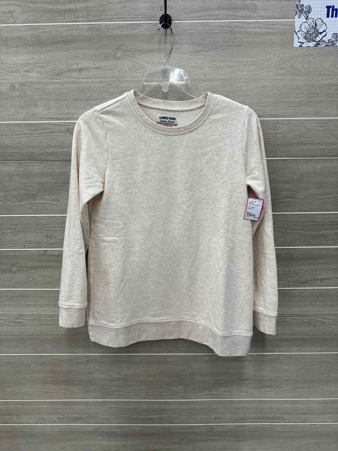 Lands End Size S Beige Womens Sweatshirt