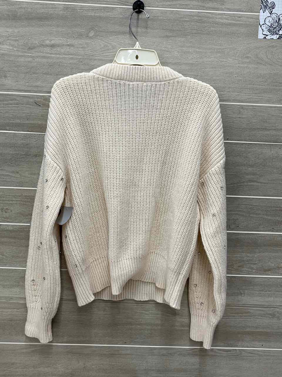 Hem & Thread Cream Womens Women Size L Sweater