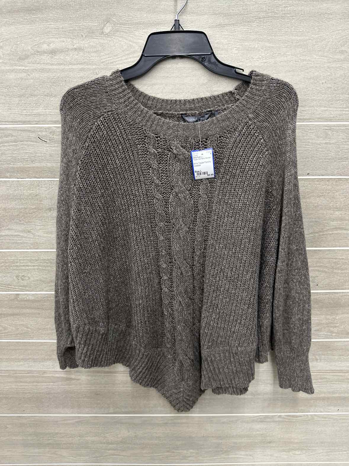 Daisy Fuentes Size L Taupe Womens Sweater