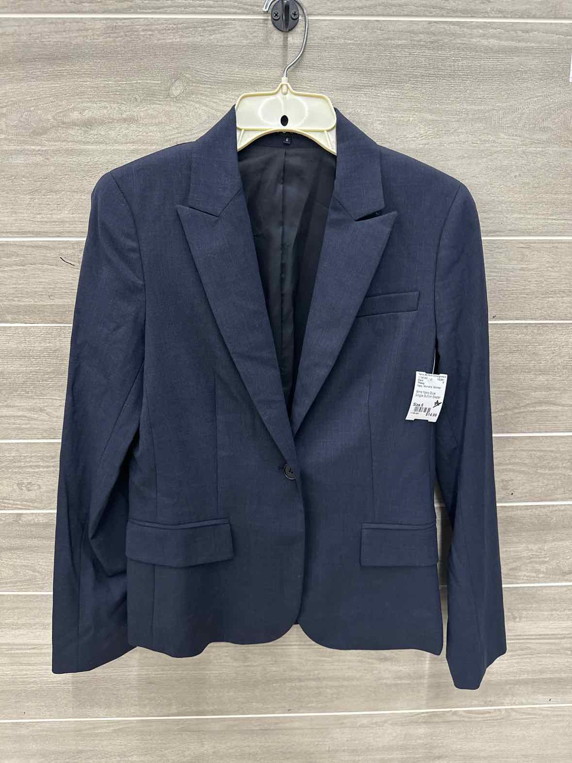Theory Navy Womens Women Size 6 Blazer