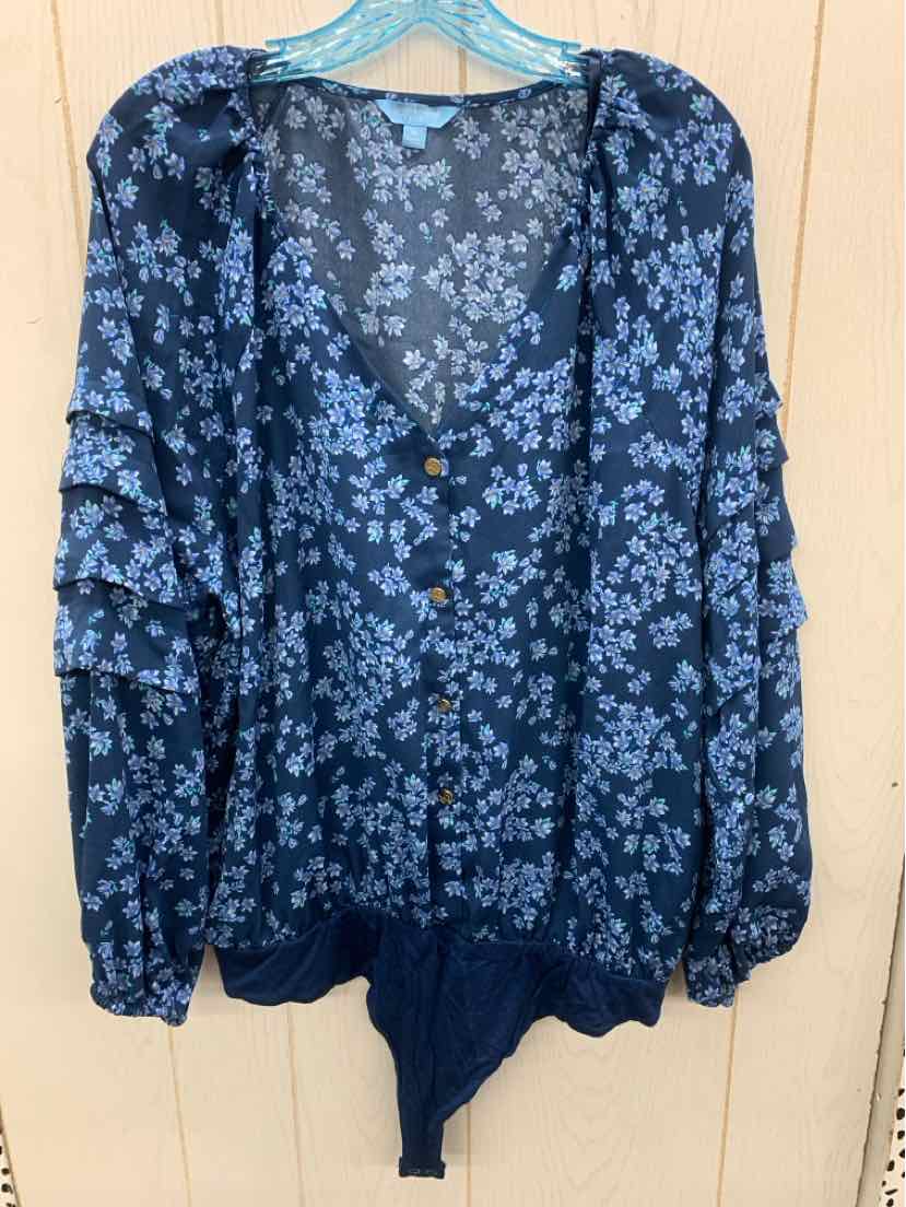 Draper & James Blue Womens Size 1X Bodysuit