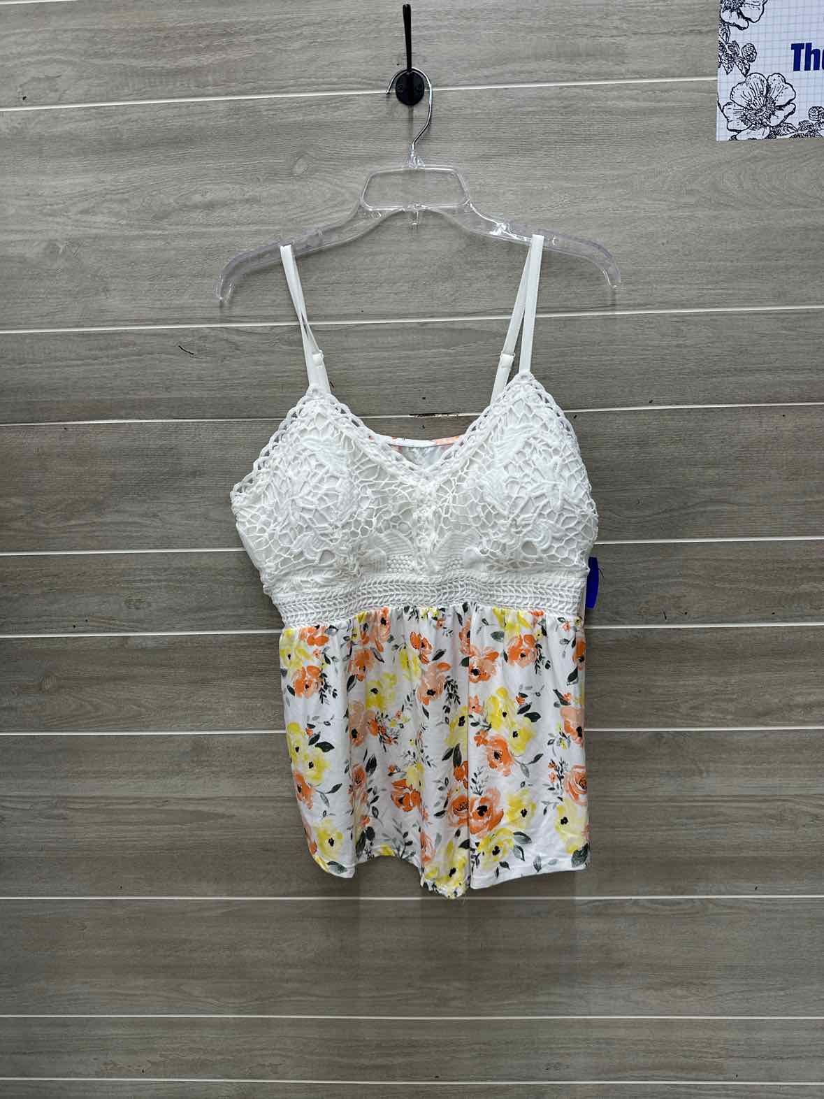 No Boundaries Size XXL White Plus Tank Top