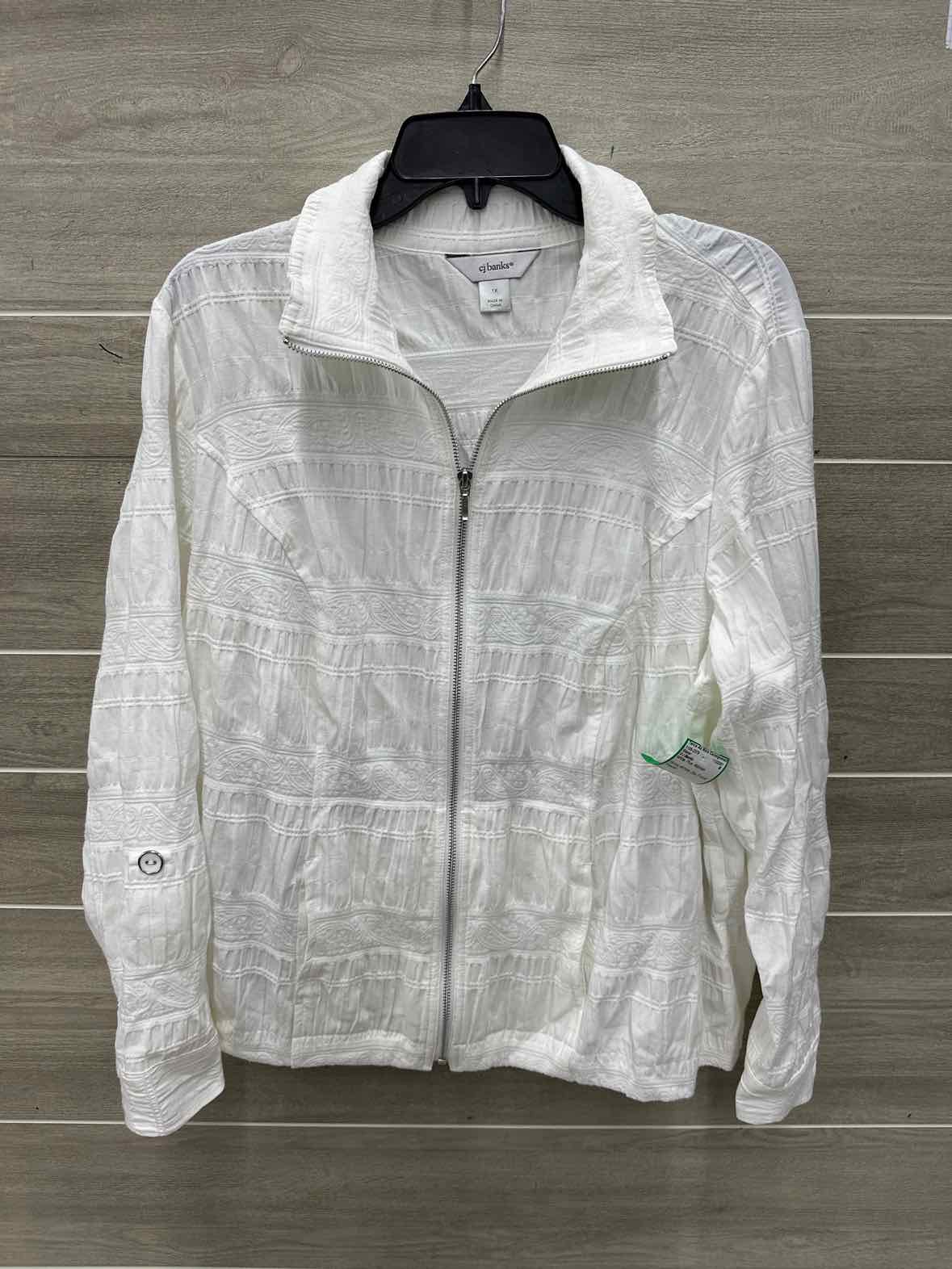 CJ Banks Size 1X White Plus Blazer