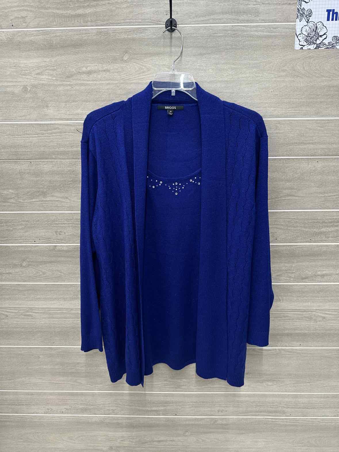 Briggs Blue Womens Women Size 2X Sweater