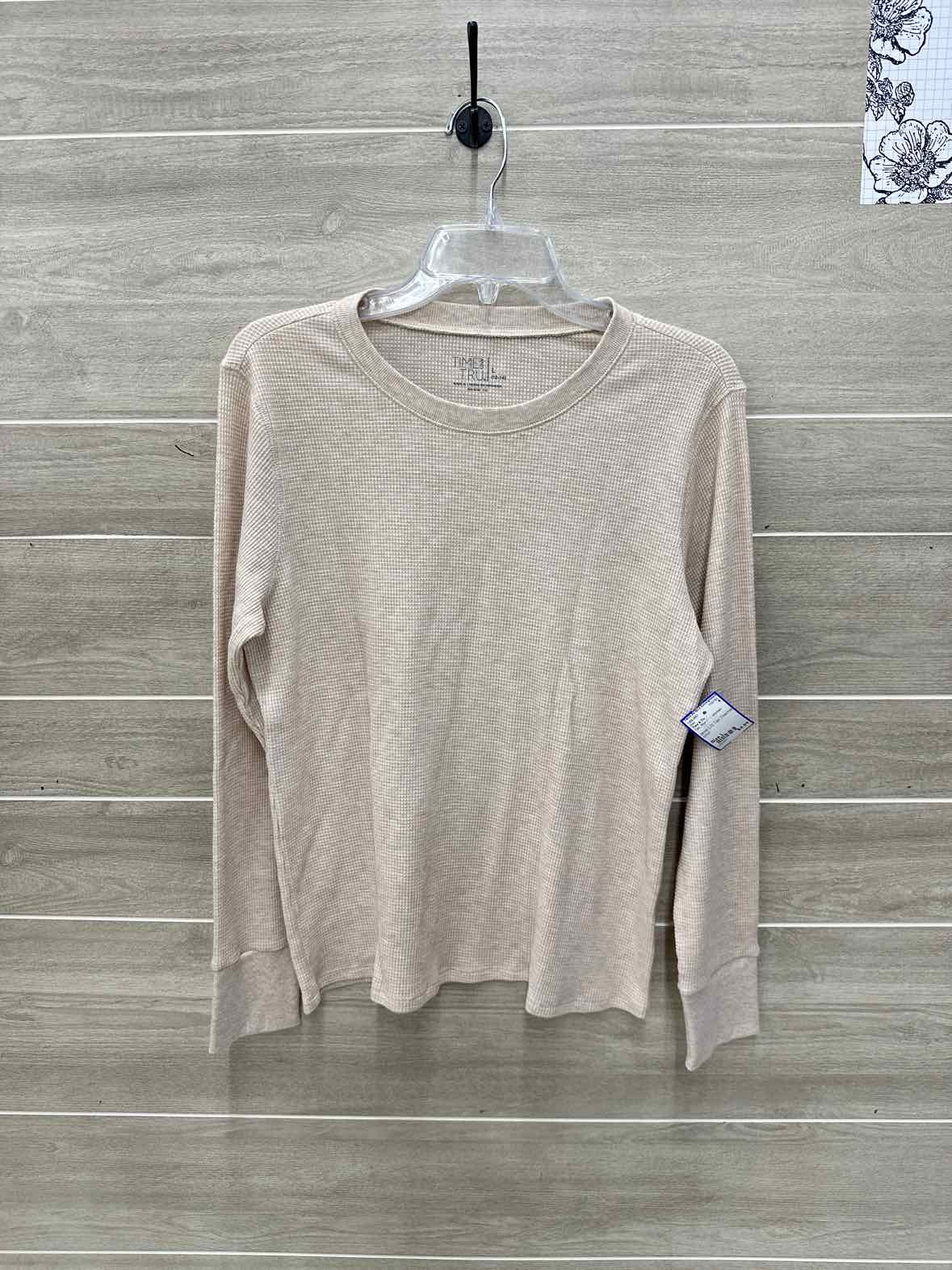 Time & Tru Size L Tan Womens Shirt