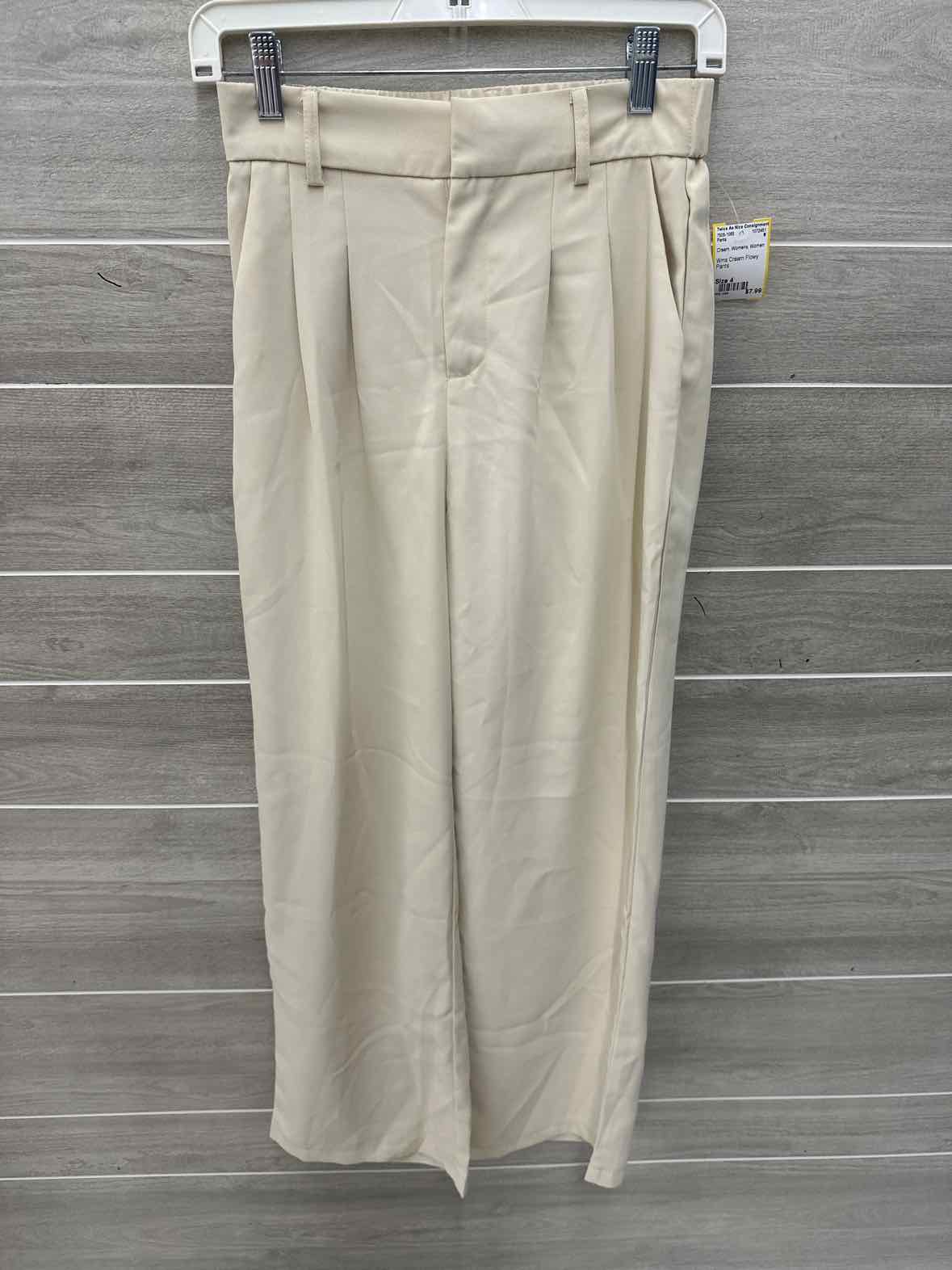 Cream Womens Women Size 4 Pants