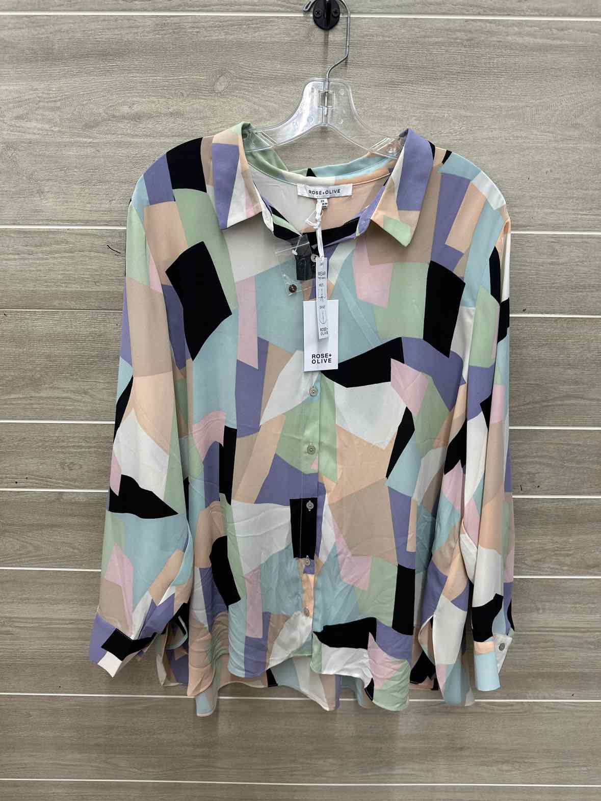 Rose + Olive Size 2X Multi-Color Womens Shirt