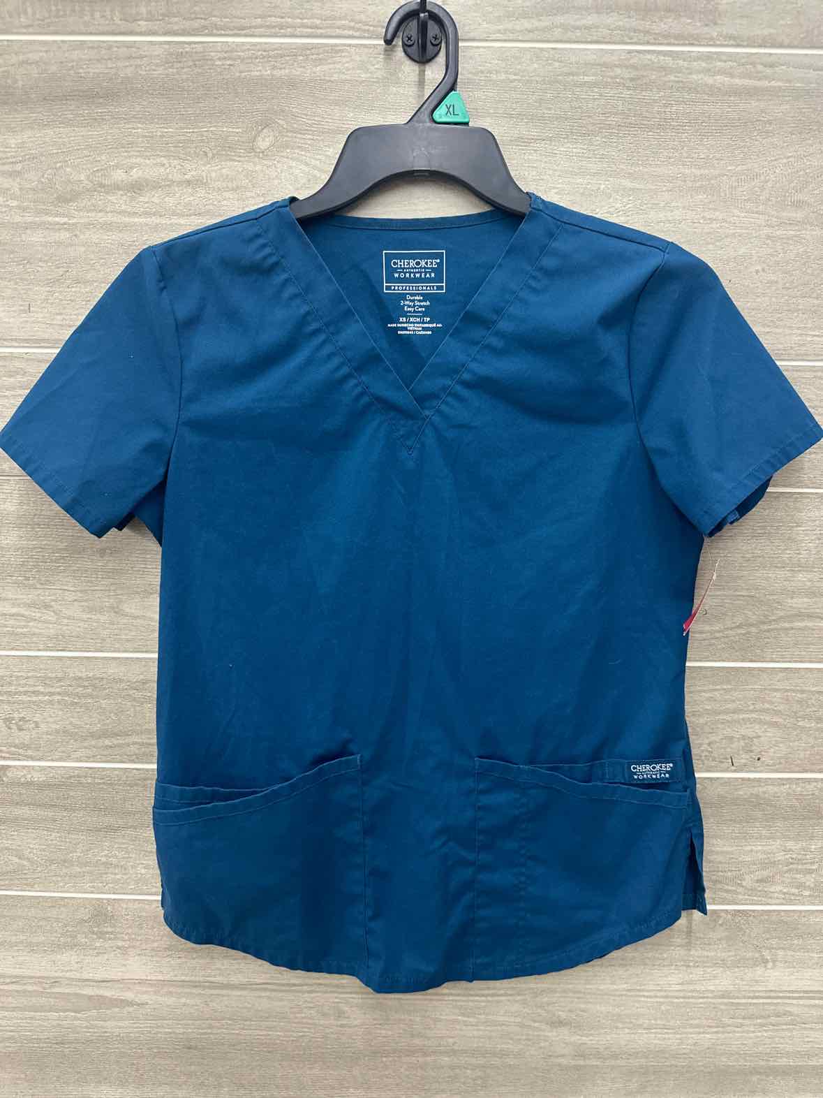 Cherokee Size XS Teal Womens Scrub Top