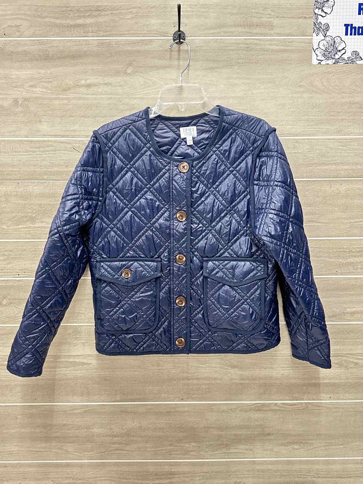 Time & Tru Size L Blue Womens Jacket (Outdoor)