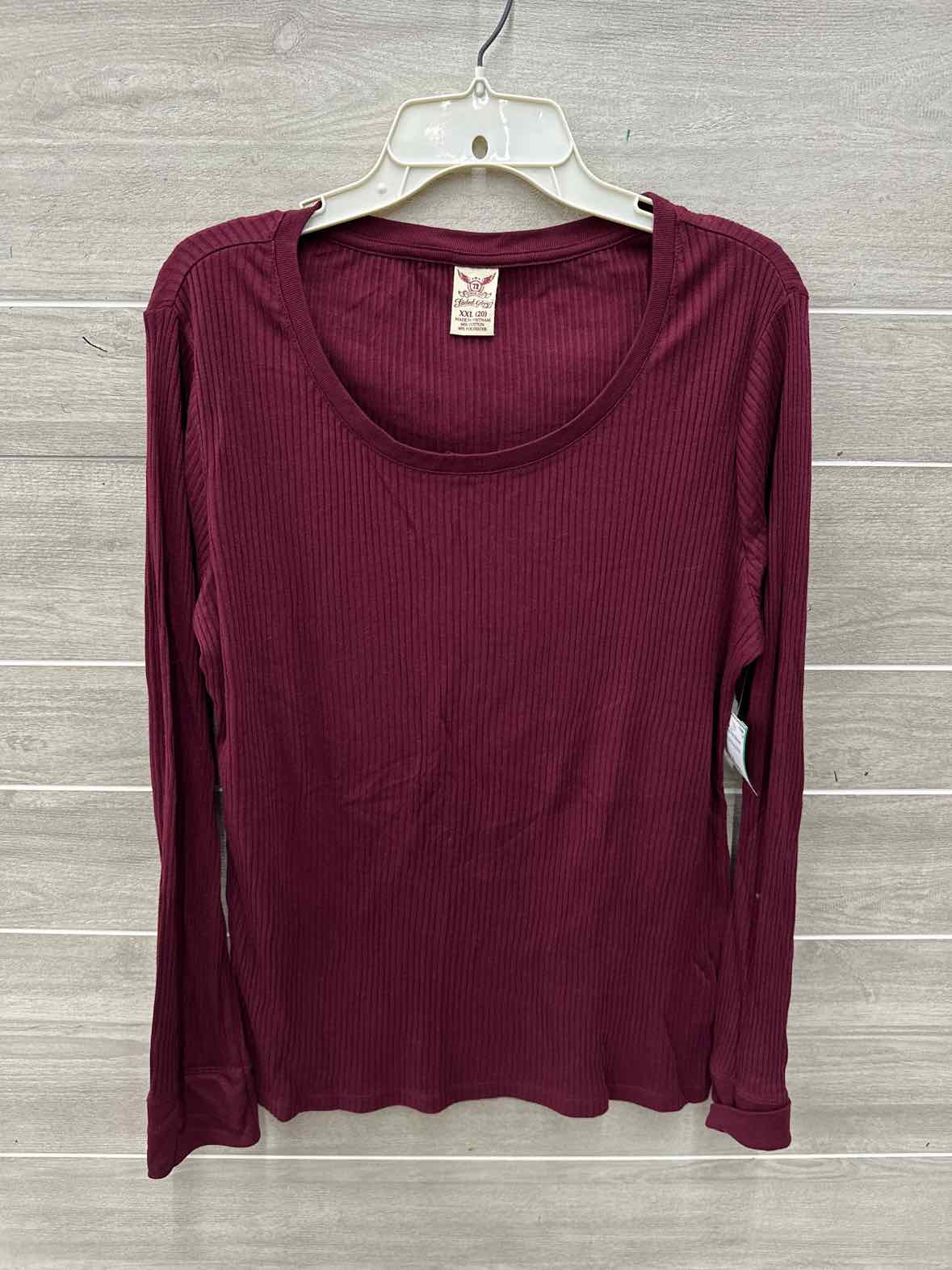 Faded Glory Size 20 Burgundy Plus Shirt