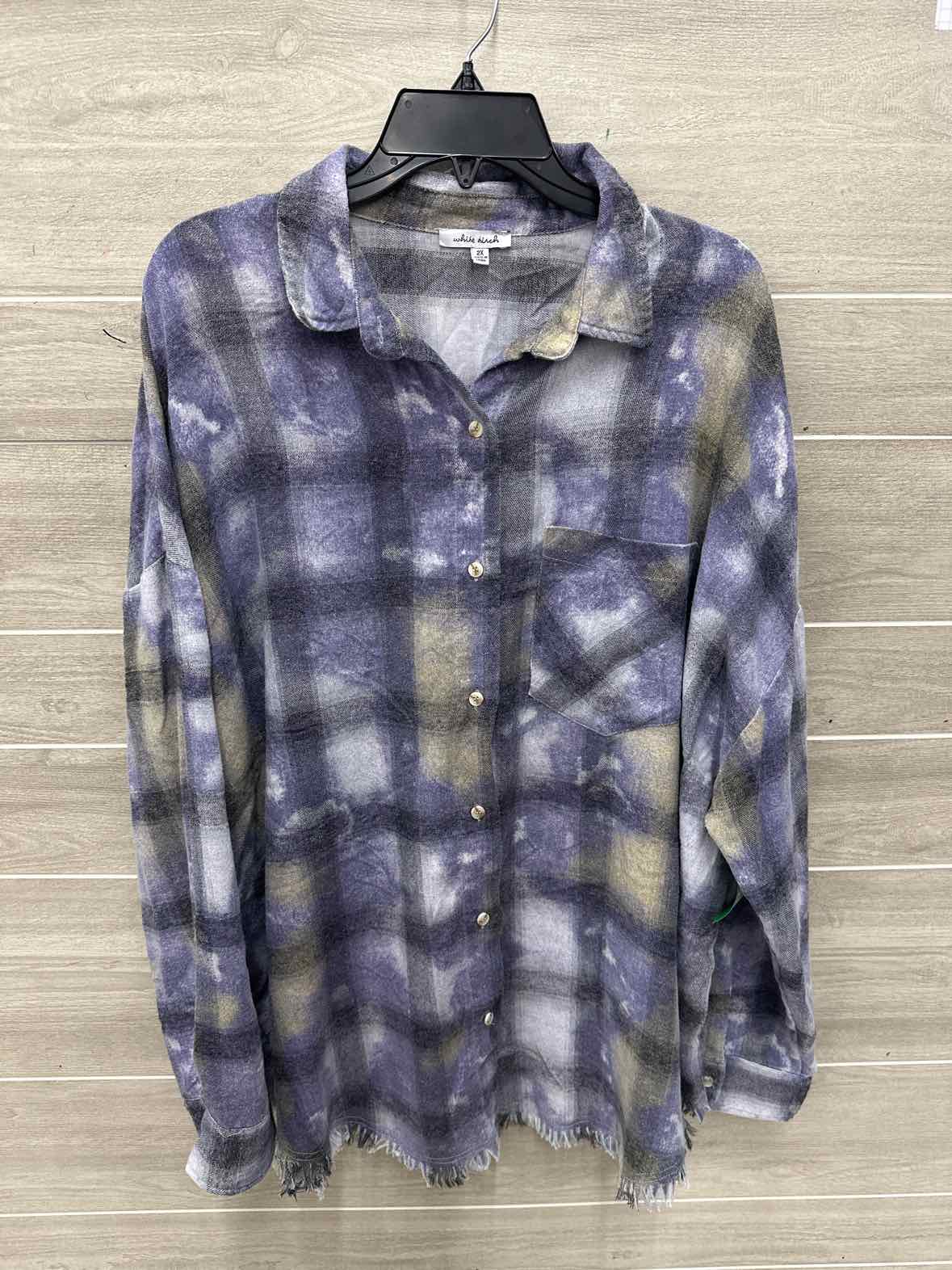White Birch Size 2X Purple Plus Shirt