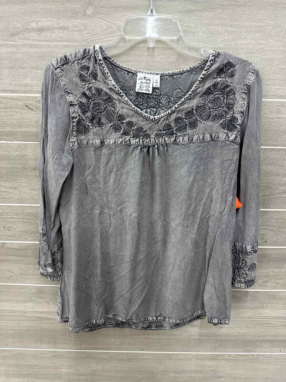 Parsley & Sage Gray Womens Women Size L Shirt