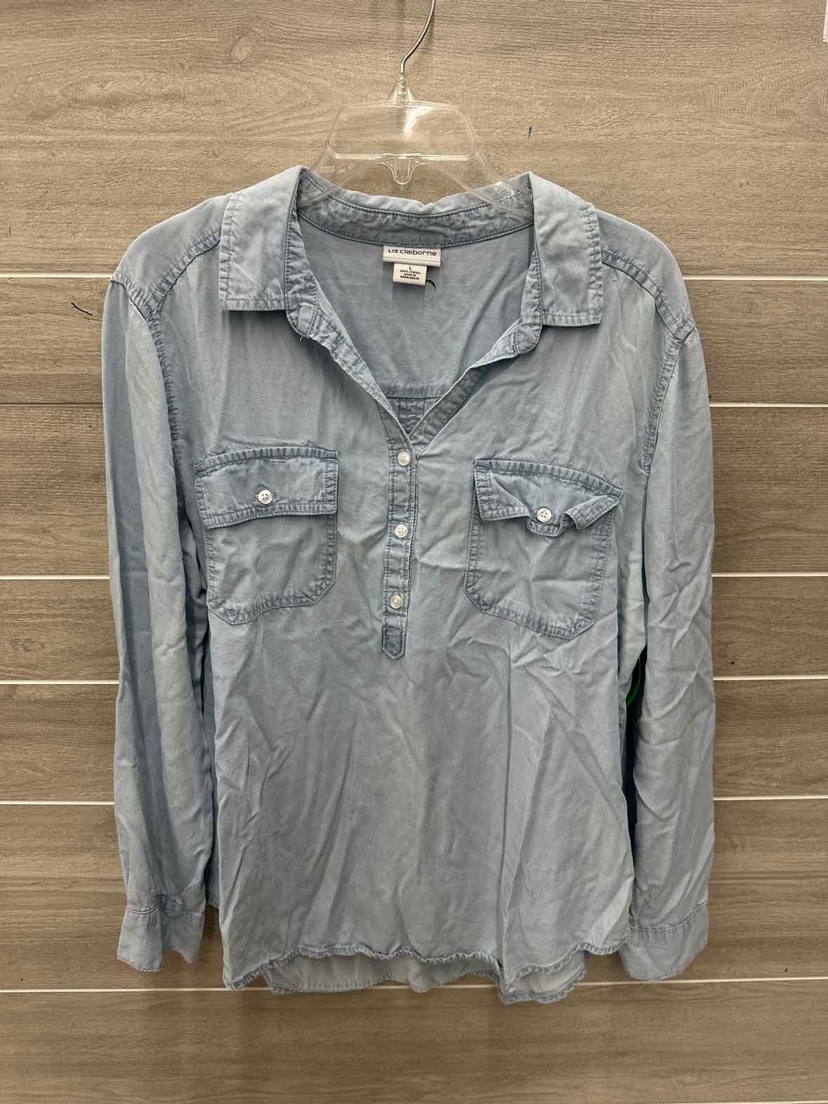Liz Claiborne Size L Blue Womens Shirt