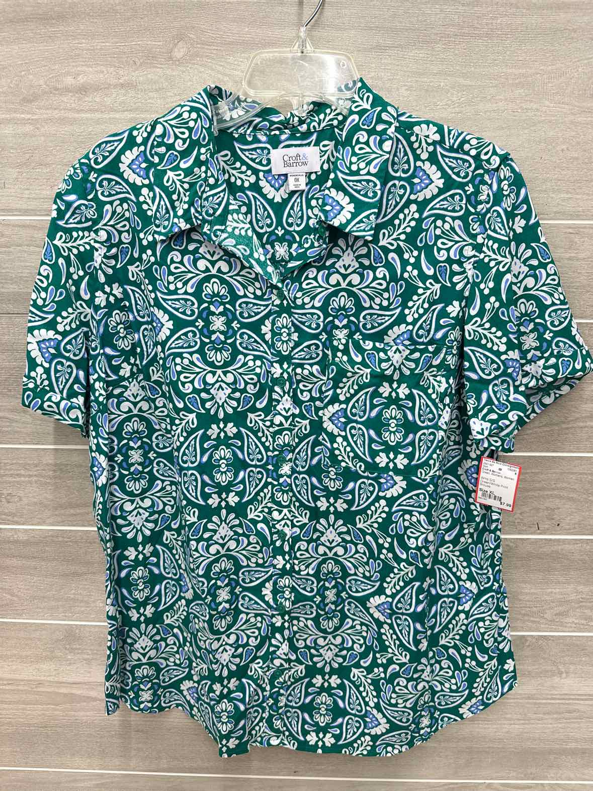 Croft & Barrow Size XL Green Womens Shirt
