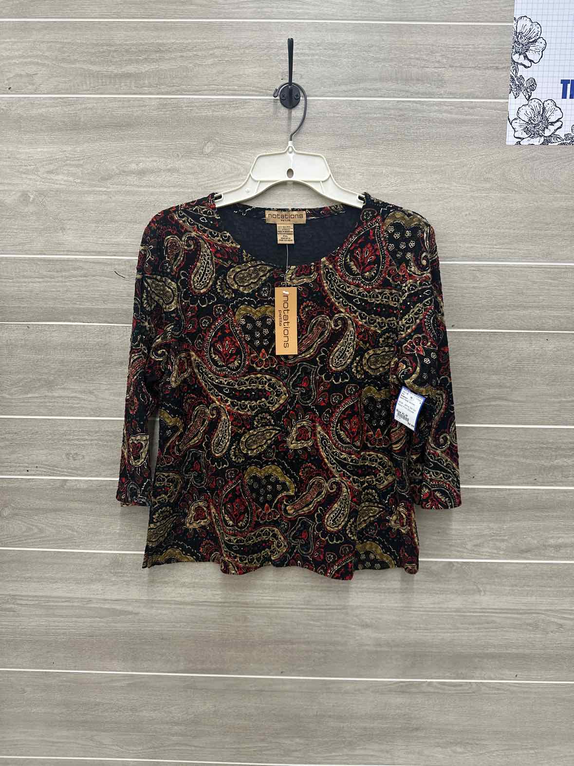Notations Size XL/P Black Petite Shirt