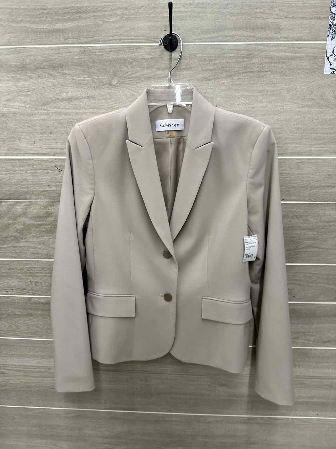 Calvin Klein Size 6 Beige Womens Blazer