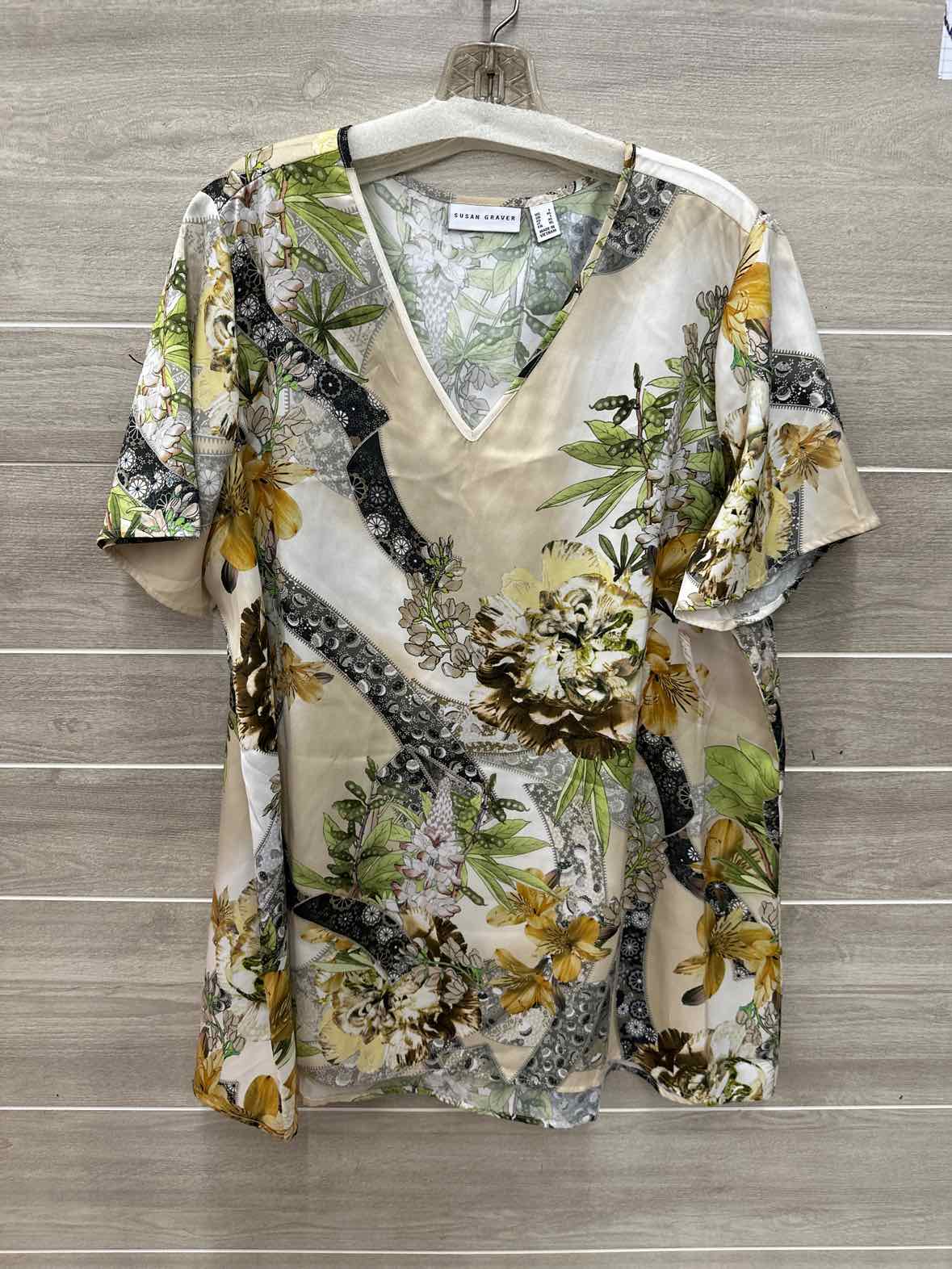 Susan Graver Size L/XL Green Womens Shirt