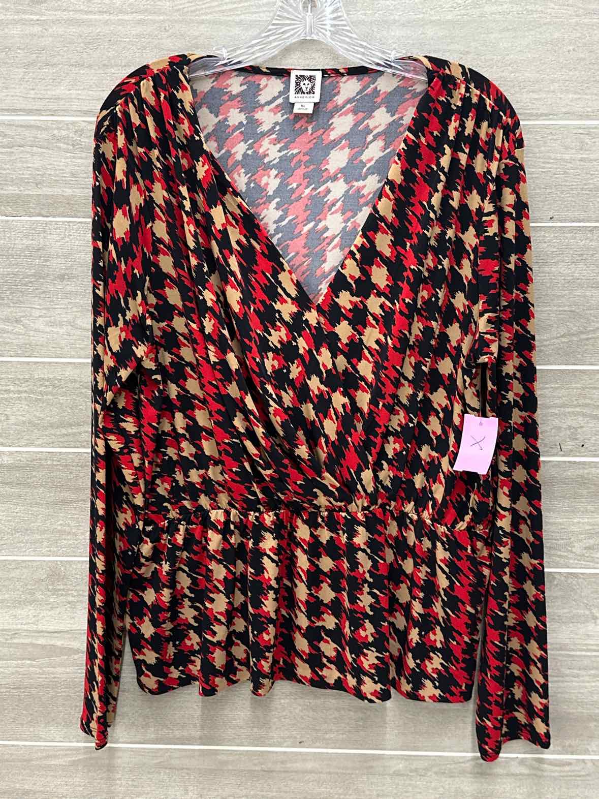 Anne Klein Red Womens Size XL Shirt